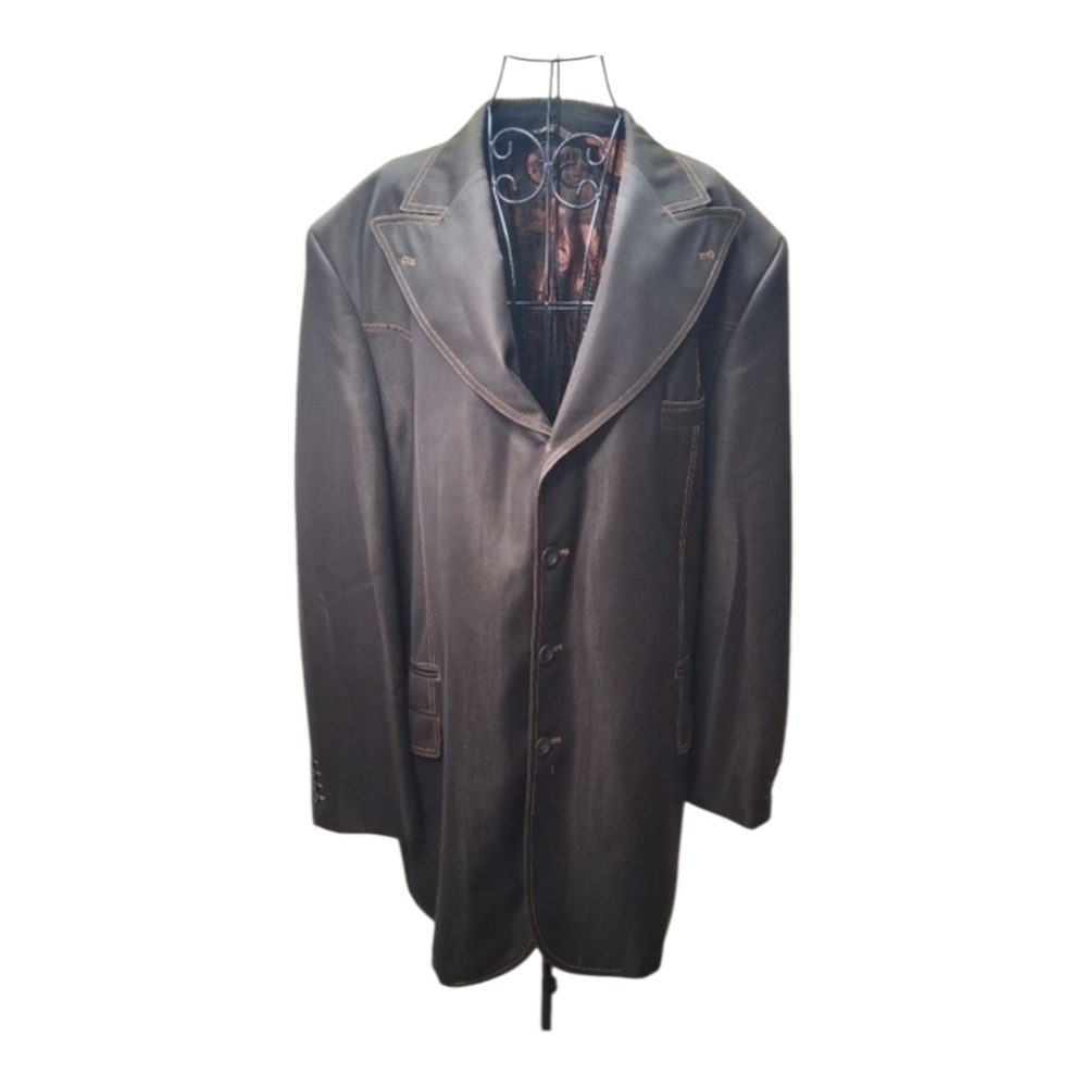 NWOT Mecca Black and Brown Patterned Jacket poliester /viscose